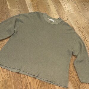 Free People Sage Green Crew Neck Sweater
